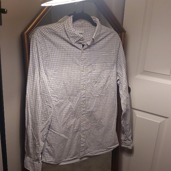 Sonoma Tops - Sonoma Womens Light Grey Checkered Button Down Shirt